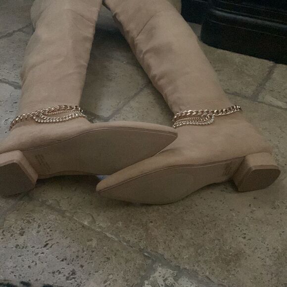 Camel Vegan Suede Boots - Picture 7 of 10